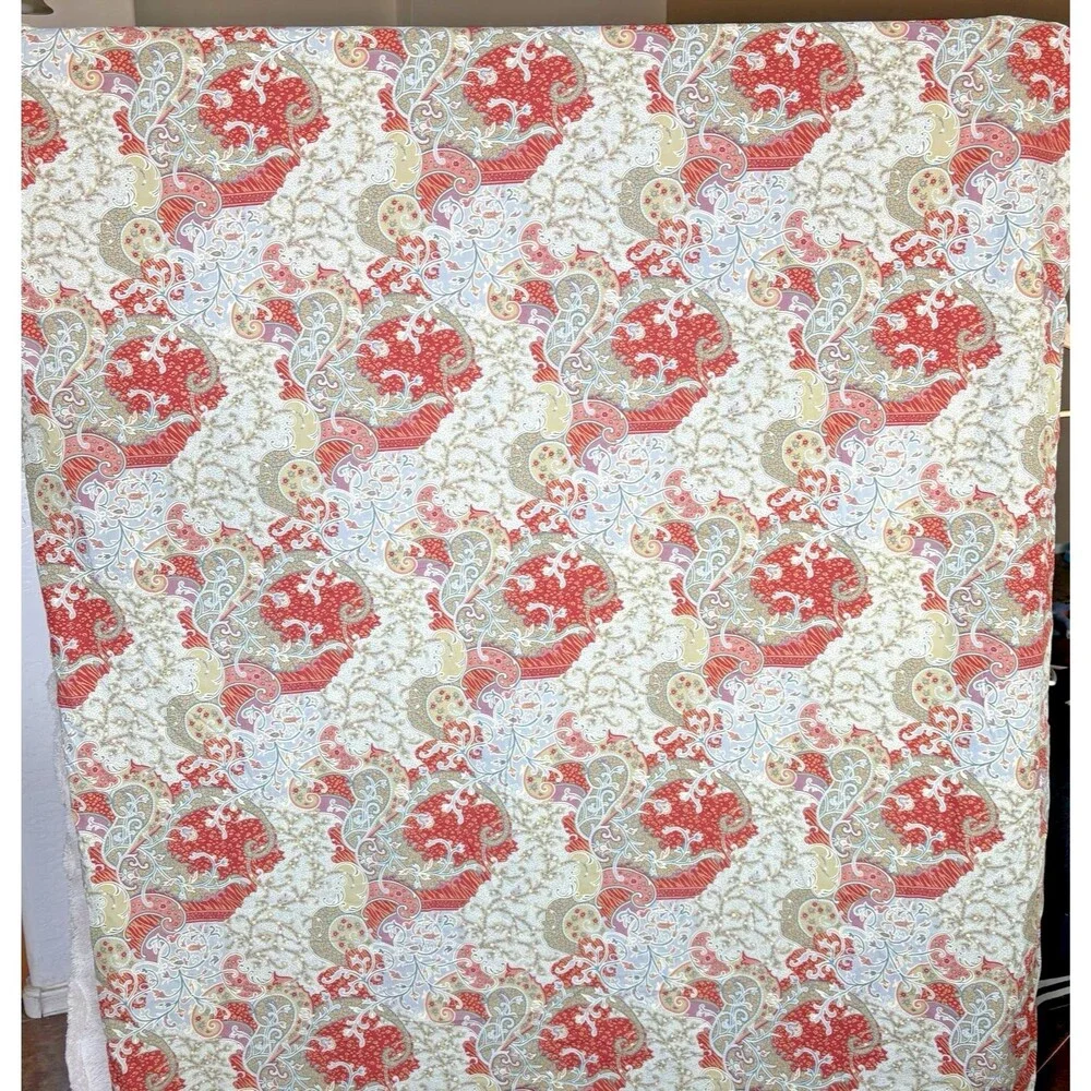 POTTERY BARN Monreal Paisley King Size Duvet Cover Cotton Button Closure Italy